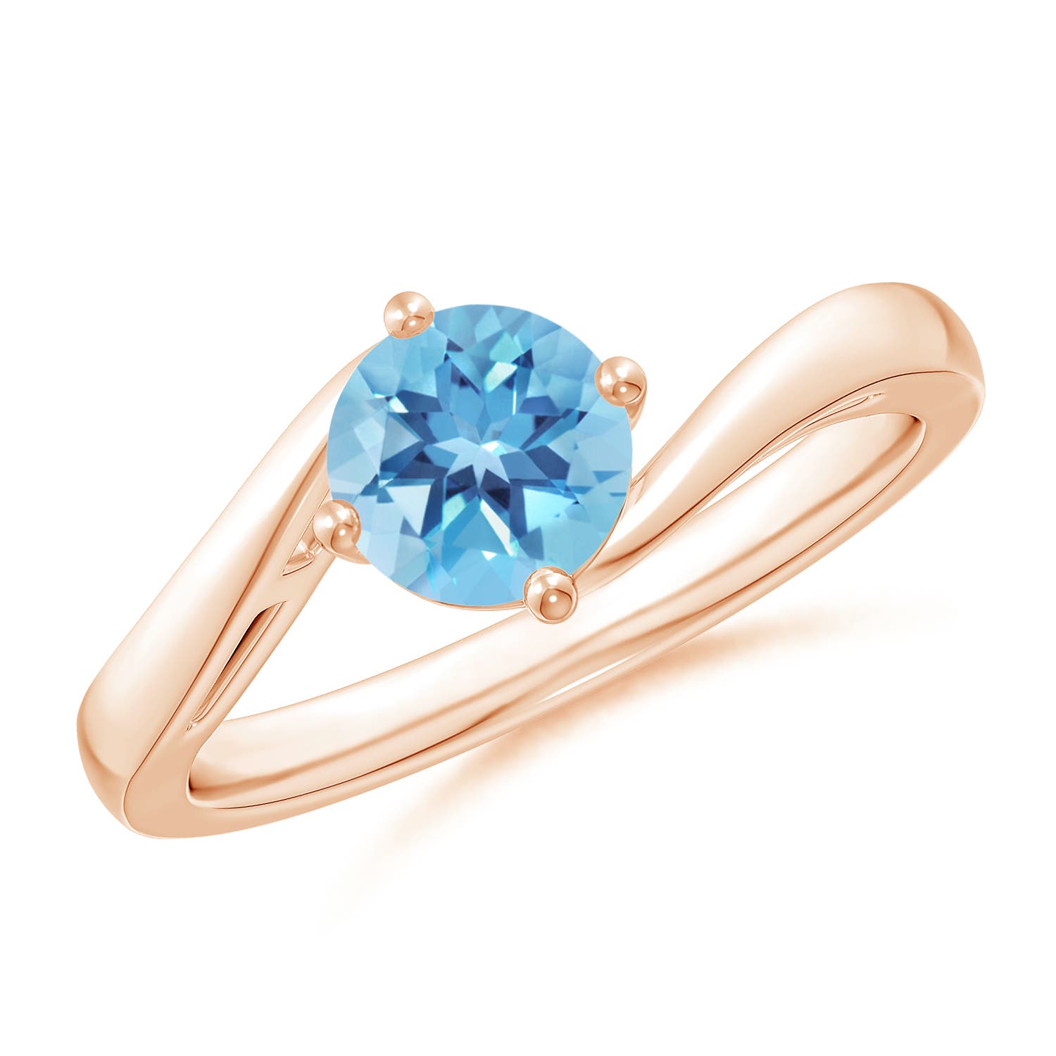 A - Swiss Blue Topaz / 0.95 CT / 14 KT Rose Gold