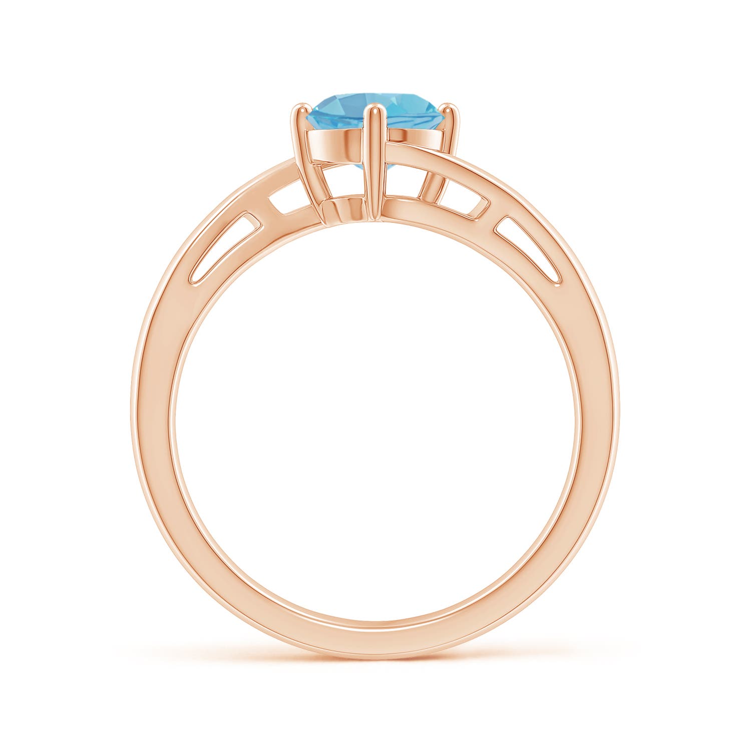 A - Swiss Blue Topaz / 0.95 CT / 14 KT Rose Gold