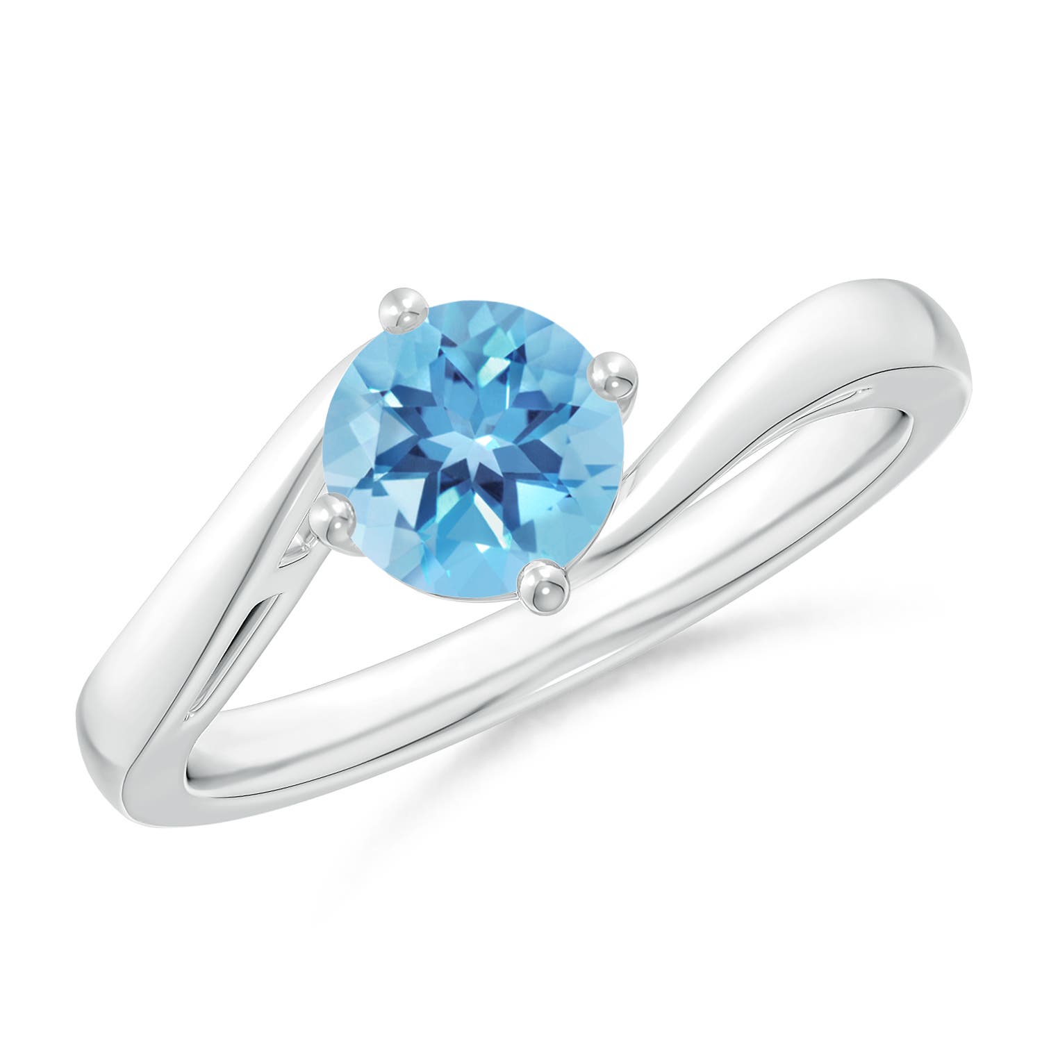 A - Swiss Blue Topaz / 0.95 CT / 14 KT White Gold