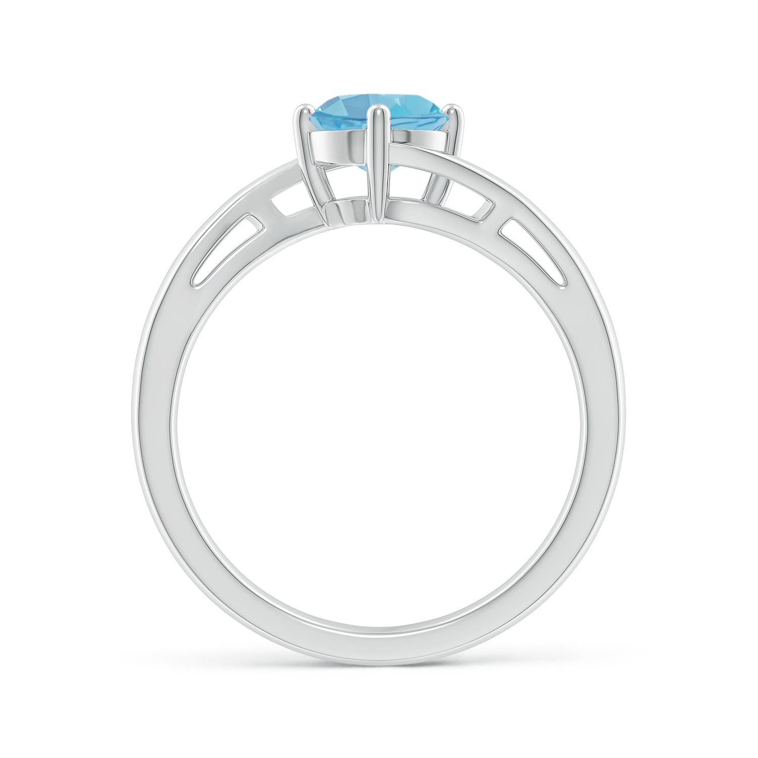 A - Swiss Blue Topaz / 0.95 CT / 14 KT White Gold