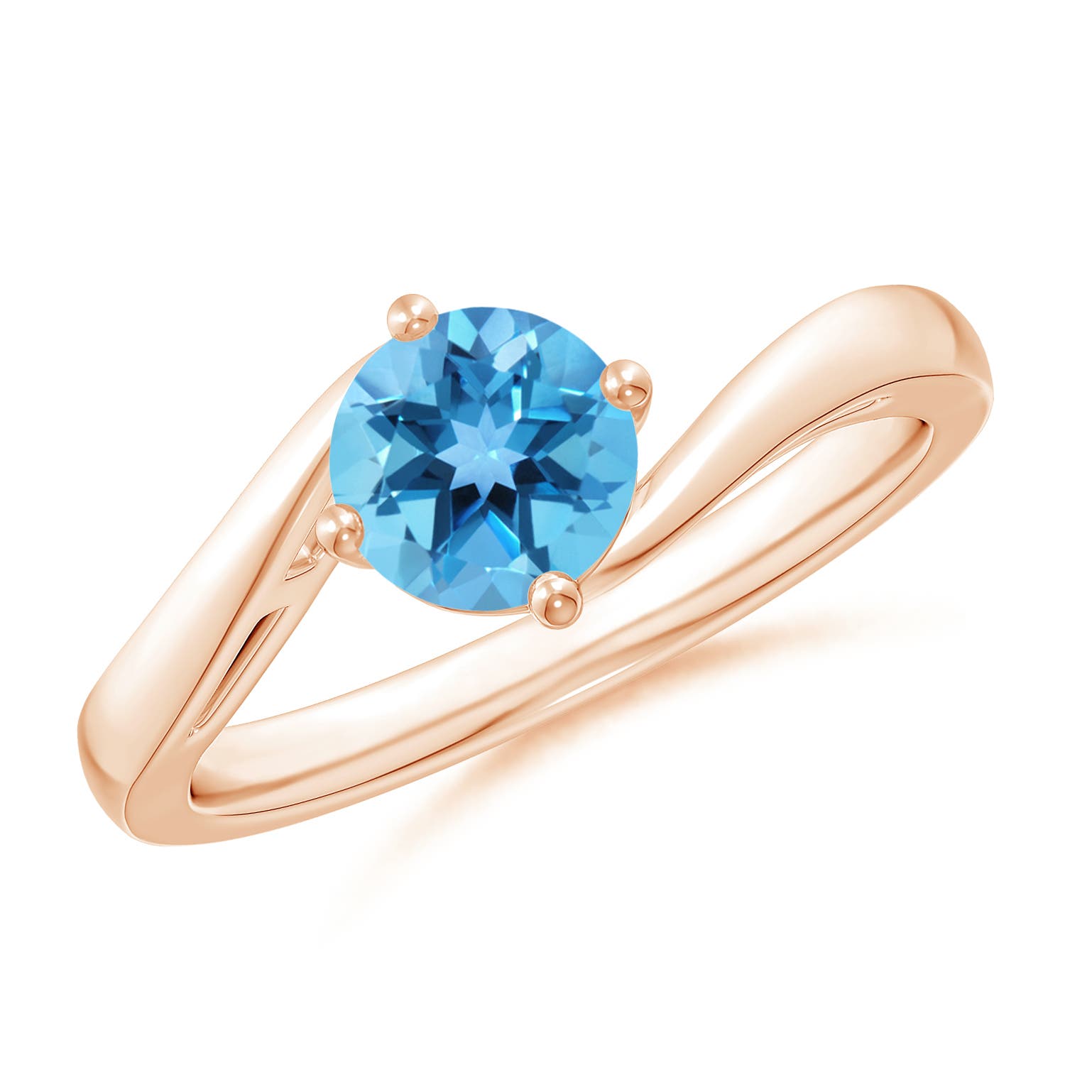 AA - Swiss Blue Topaz / 0.95 CT / 14 KT Rose Gold