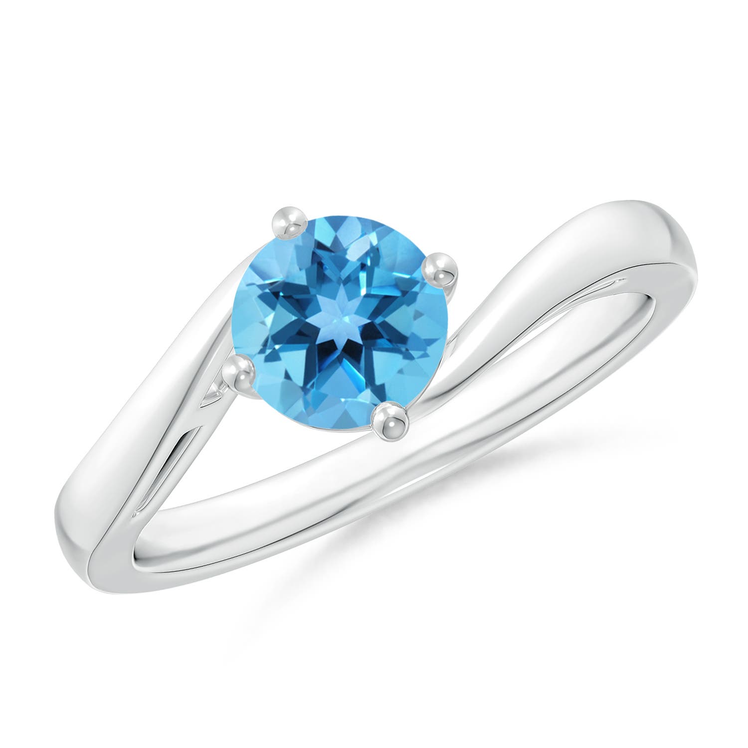 AA - Swiss Blue Topaz / 0.95 CT / 14 KT White Gold