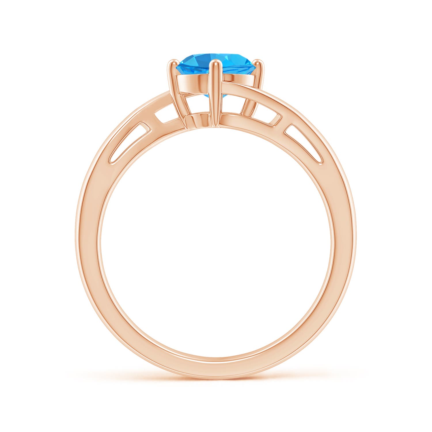 AAA - Swiss Blue Topaz / 0.95 CT / 14 KT Rose Gold