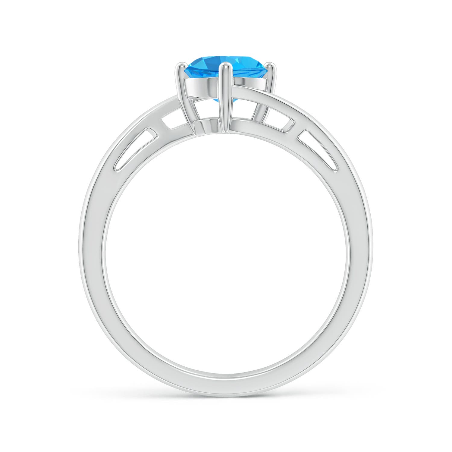 AAA - Swiss Blue Topaz / 0.95 CT / 14 KT White Gold