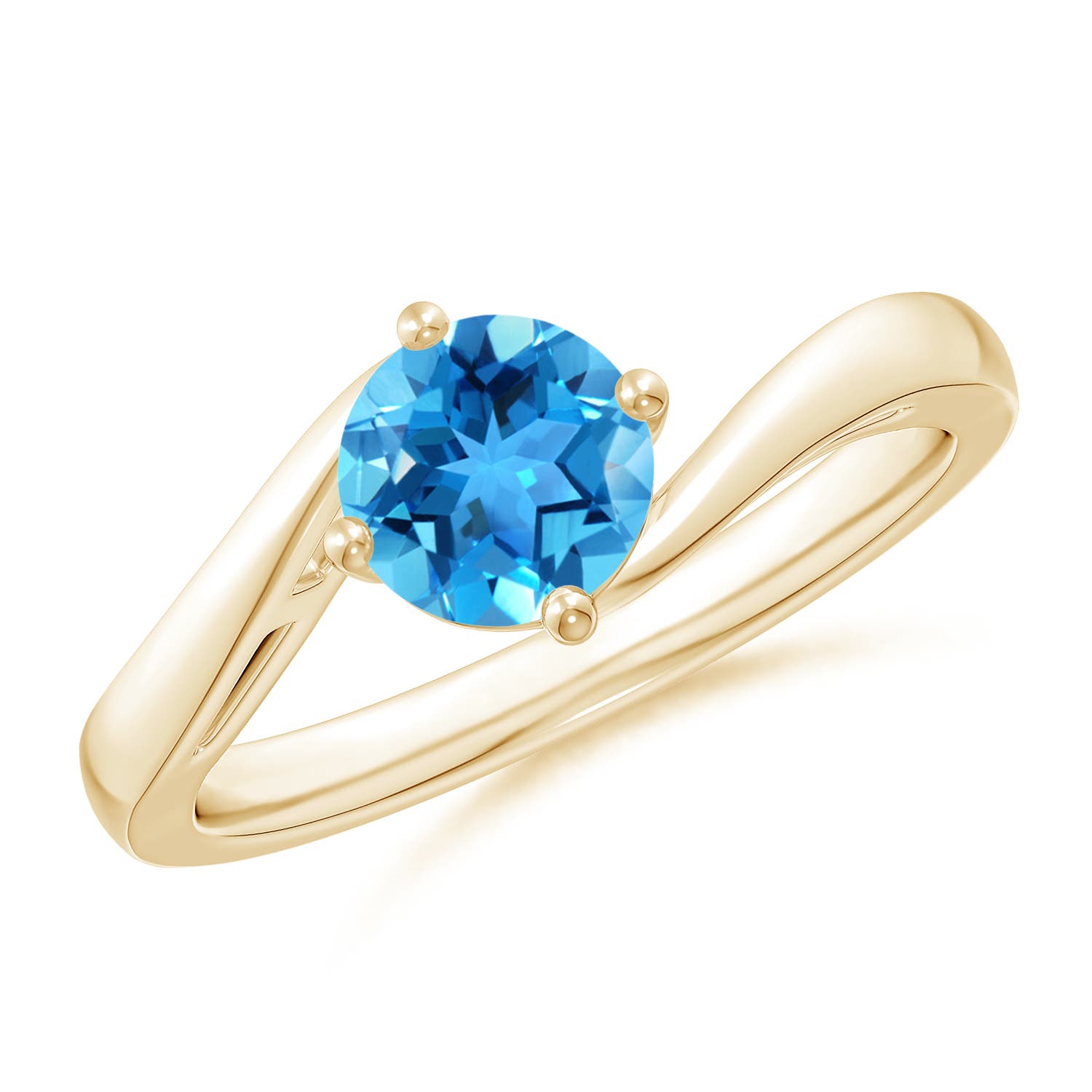 AAA - Swiss Blue Topaz / 0.95 CT / 14 KT Yellow Gold