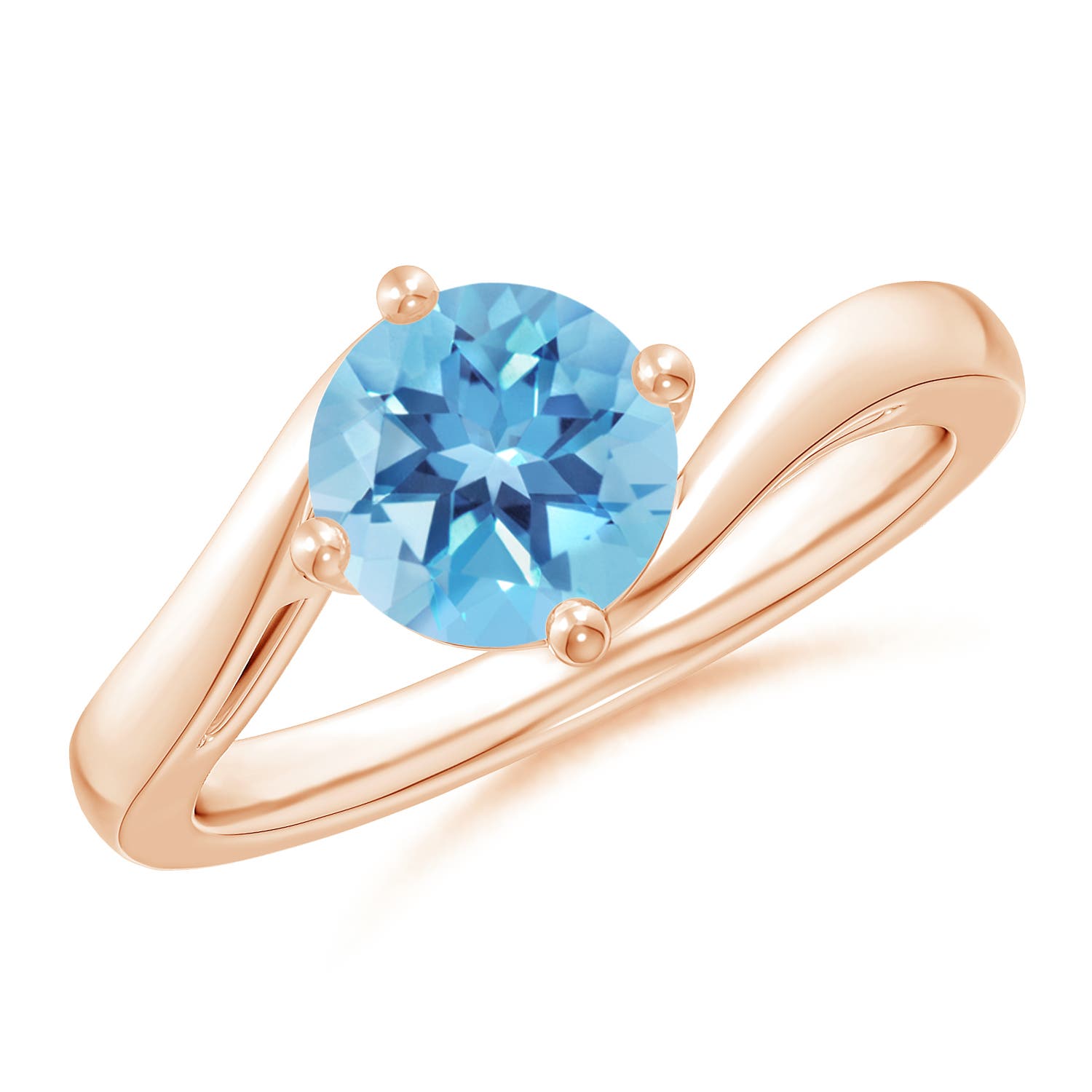 A - Swiss Blue Topaz / 1.55 CT / 14 KT Rose Gold