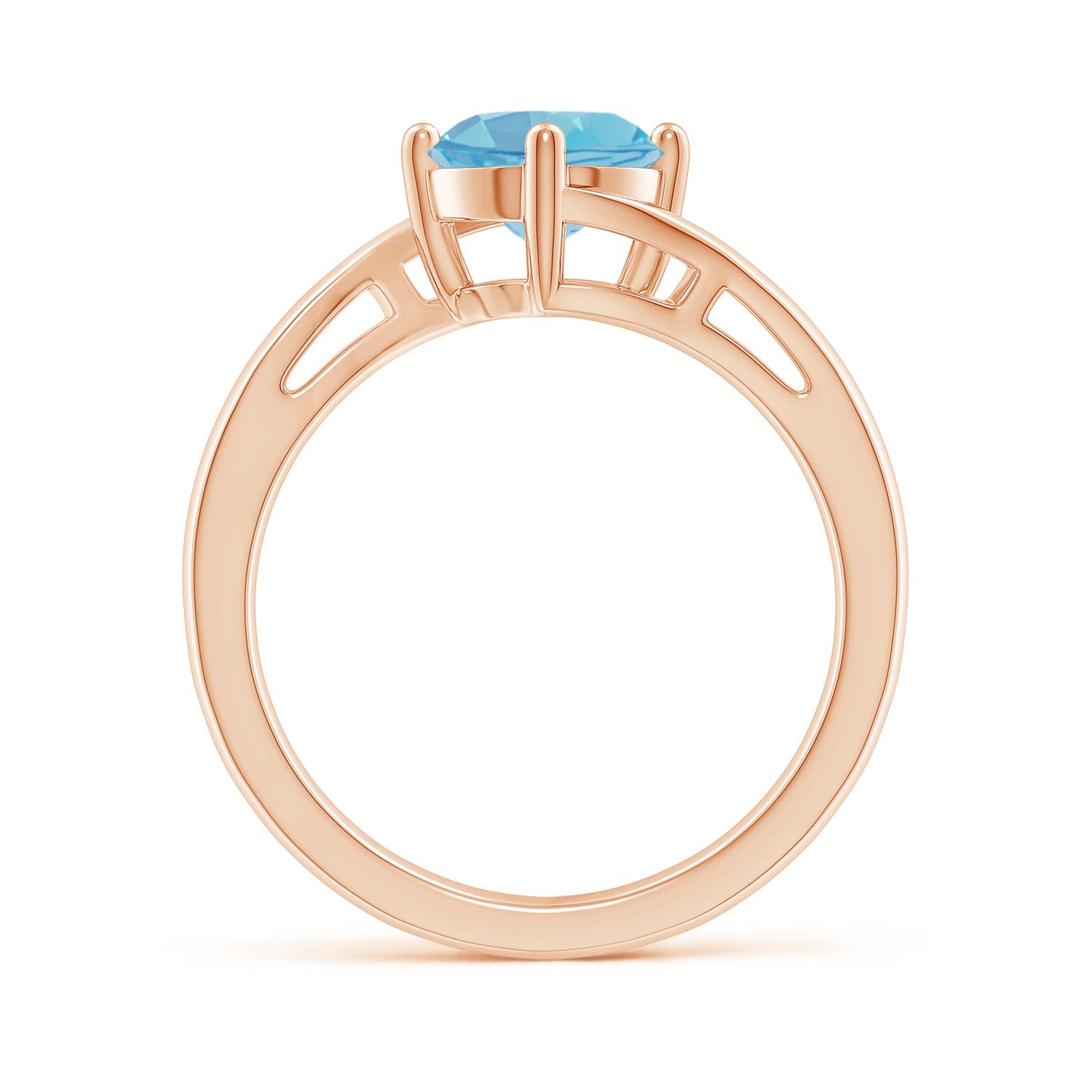 A - Swiss Blue Topaz / 1.55 CT / 14 KT Rose Gold