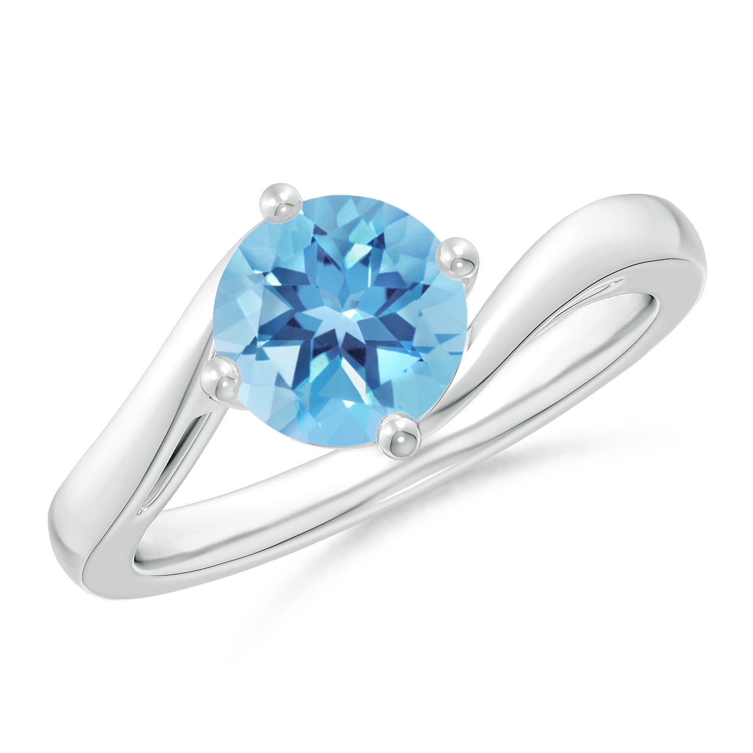 A - Swiss Blue Topaz / 1.55 CT / 14 KT White Gold