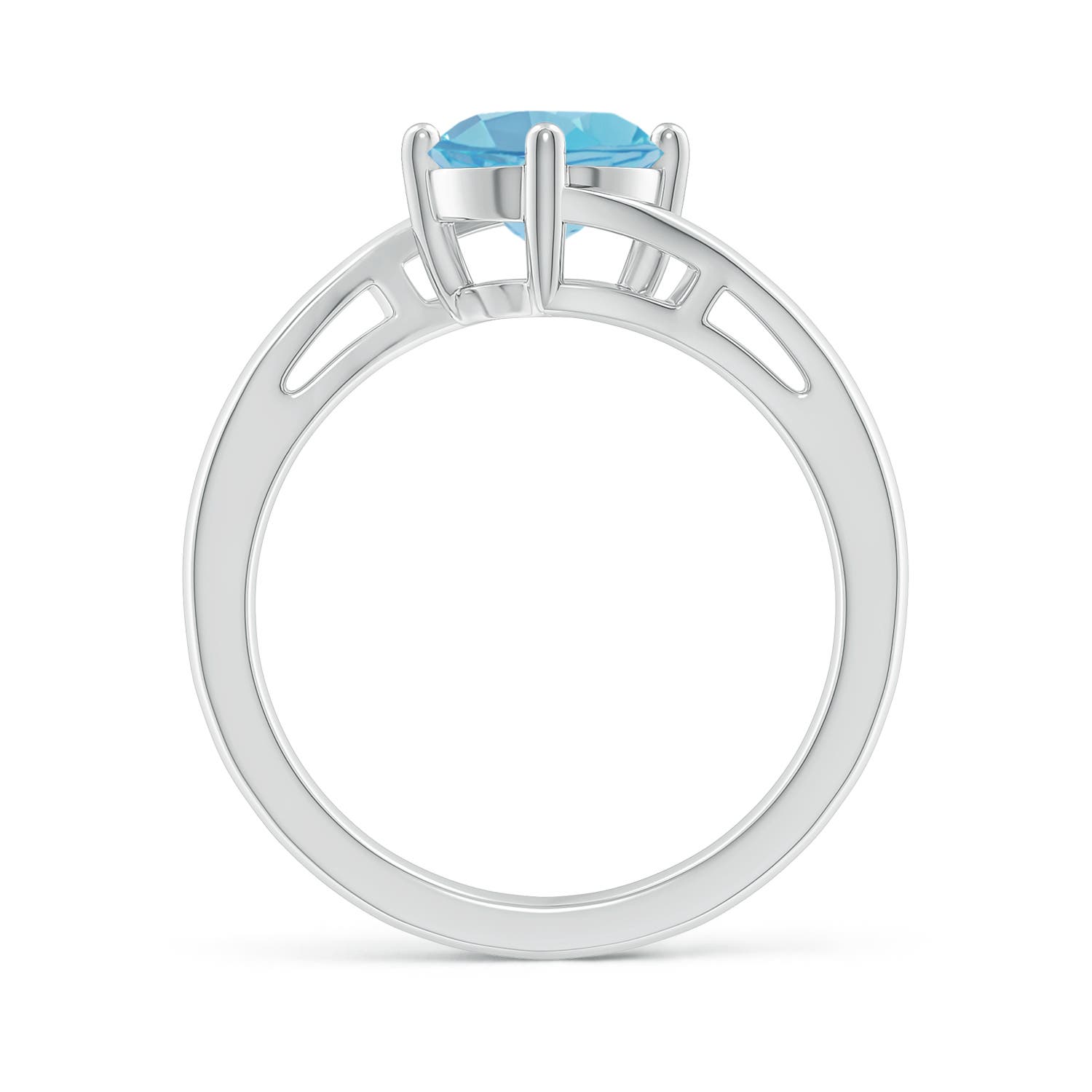 A - Swiss Blue Topaz / 1.55 CT / 14 KT White Gold