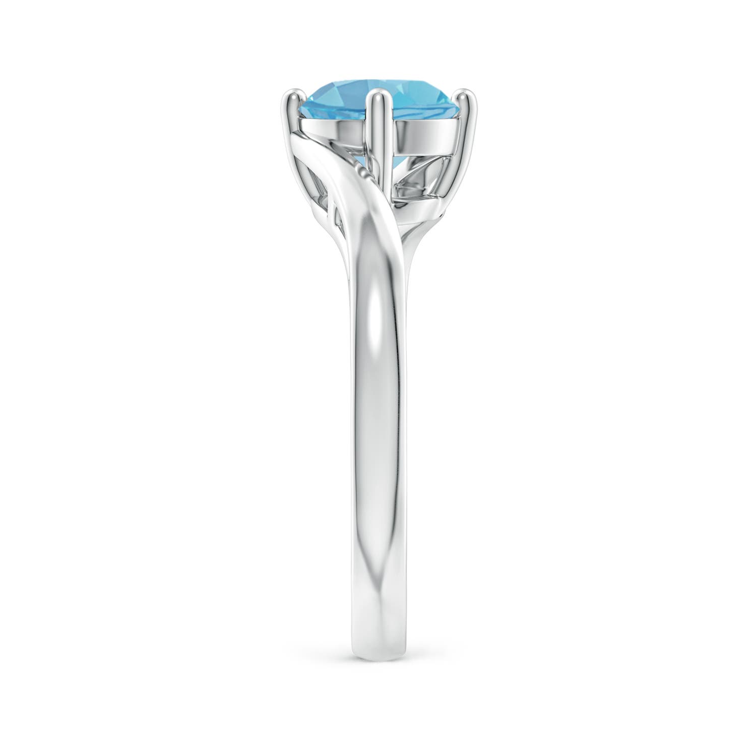 A - Swiss Blue Topaz / 1.55 CT / 14 KT White Gold