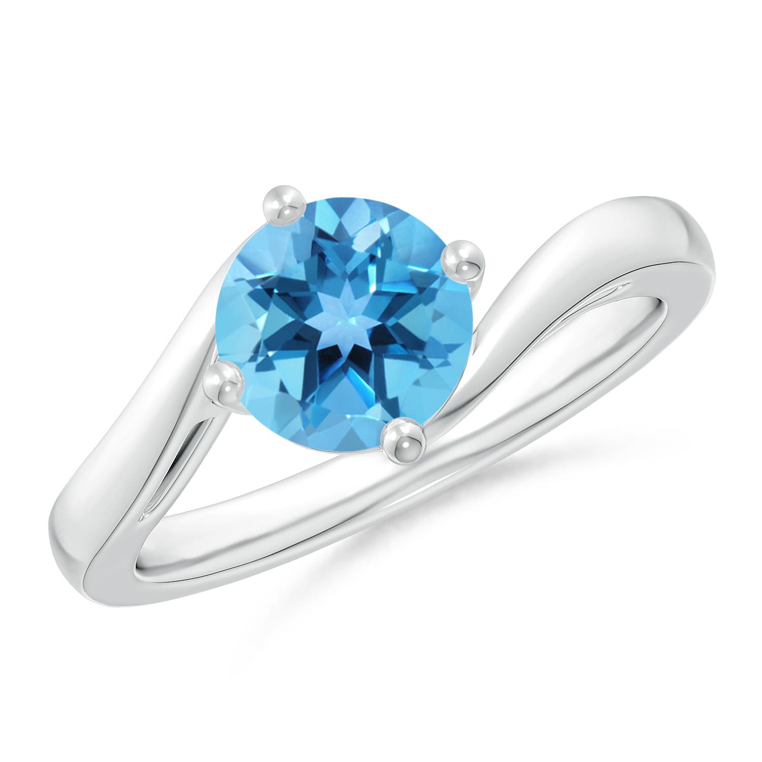 AA - Swiss Blue Topaz / 1.55 CT / 14 KT White Gold