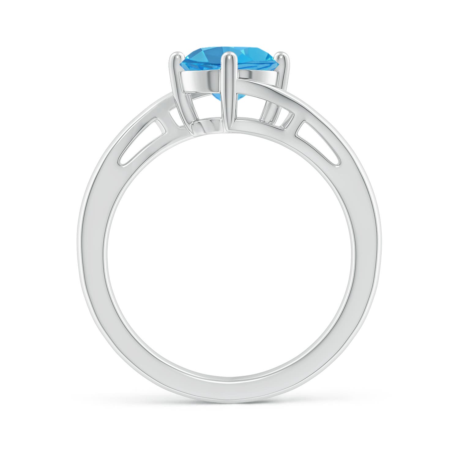 AA - Swiss Blue Topaz / 1.55 CT / 14 KT White Gold