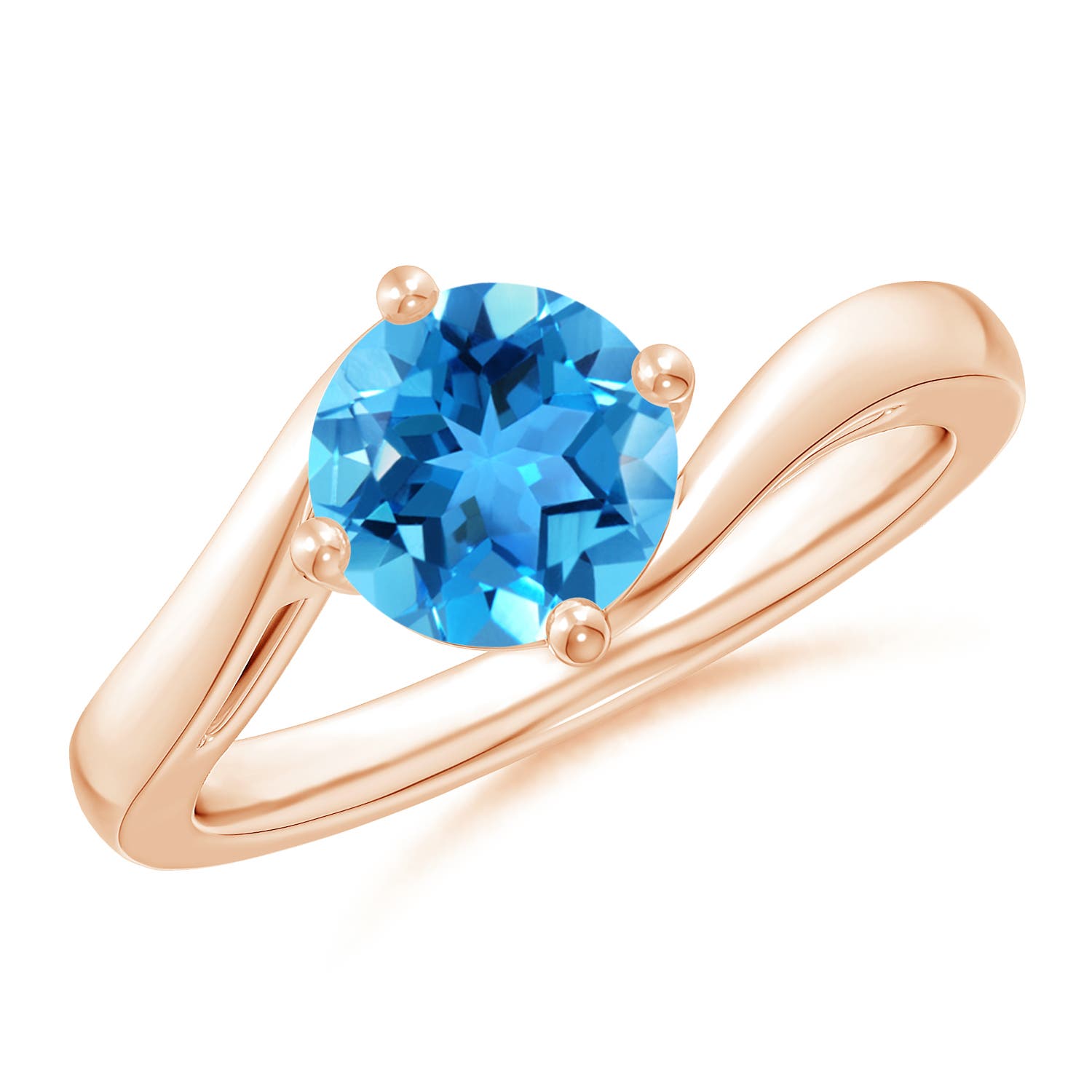 AAA - Swiss Blue Topaz / 1.55 CT / 14 KT Rose Gold