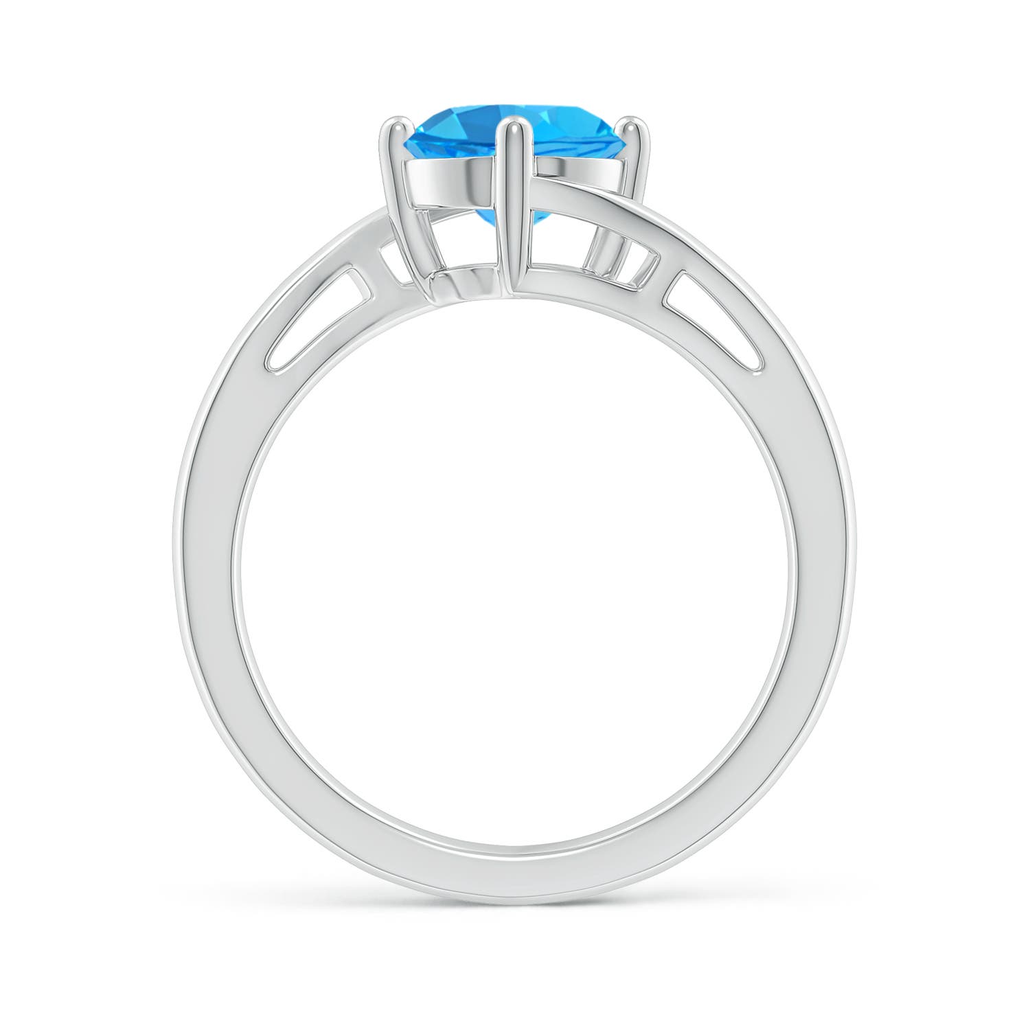 AAA - Swiss Blue Topaz / 1.55 CT / 14 KT White Gold