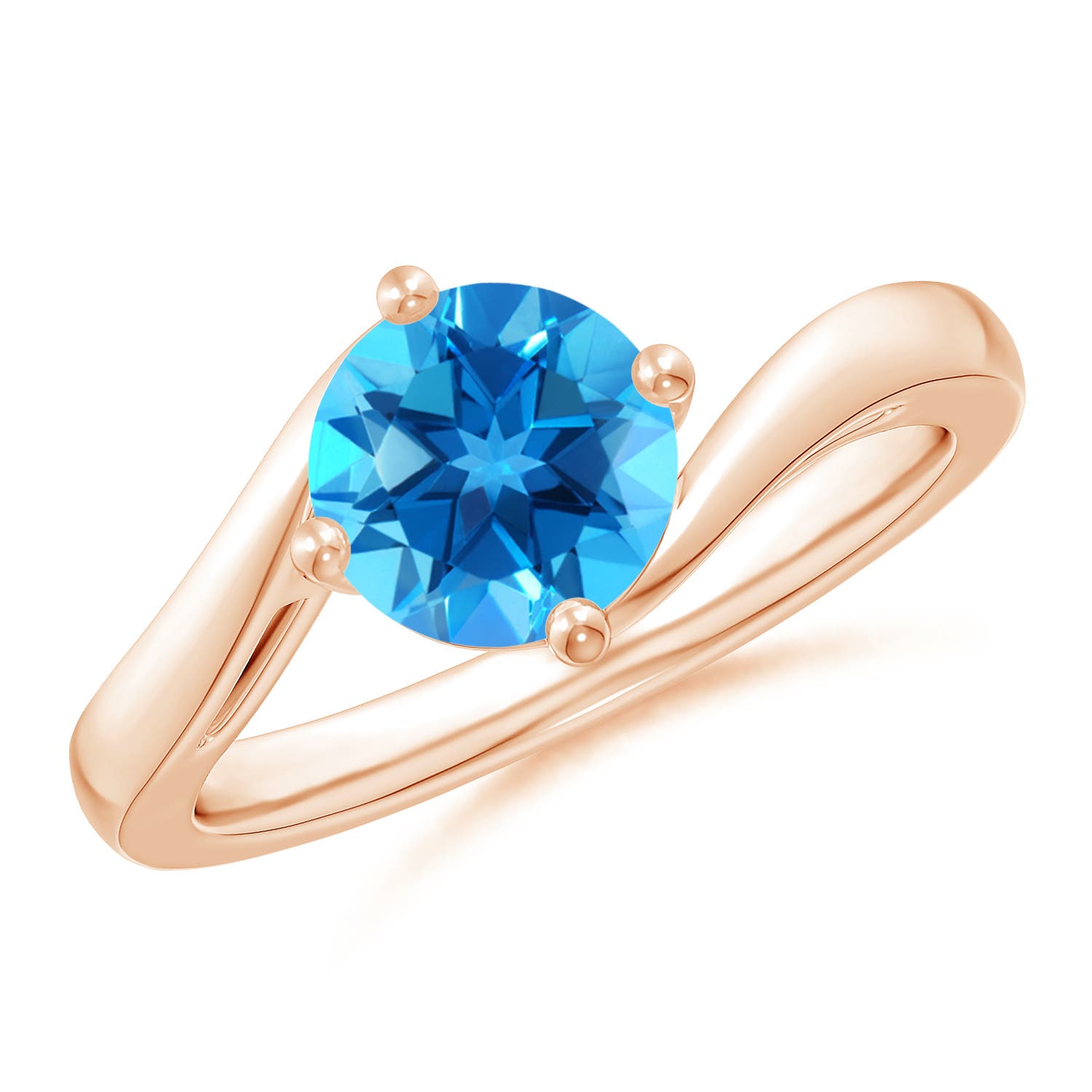 AAAA - Swiss Blue Topaz / 1.55 CT / 14 KT Rose Gold