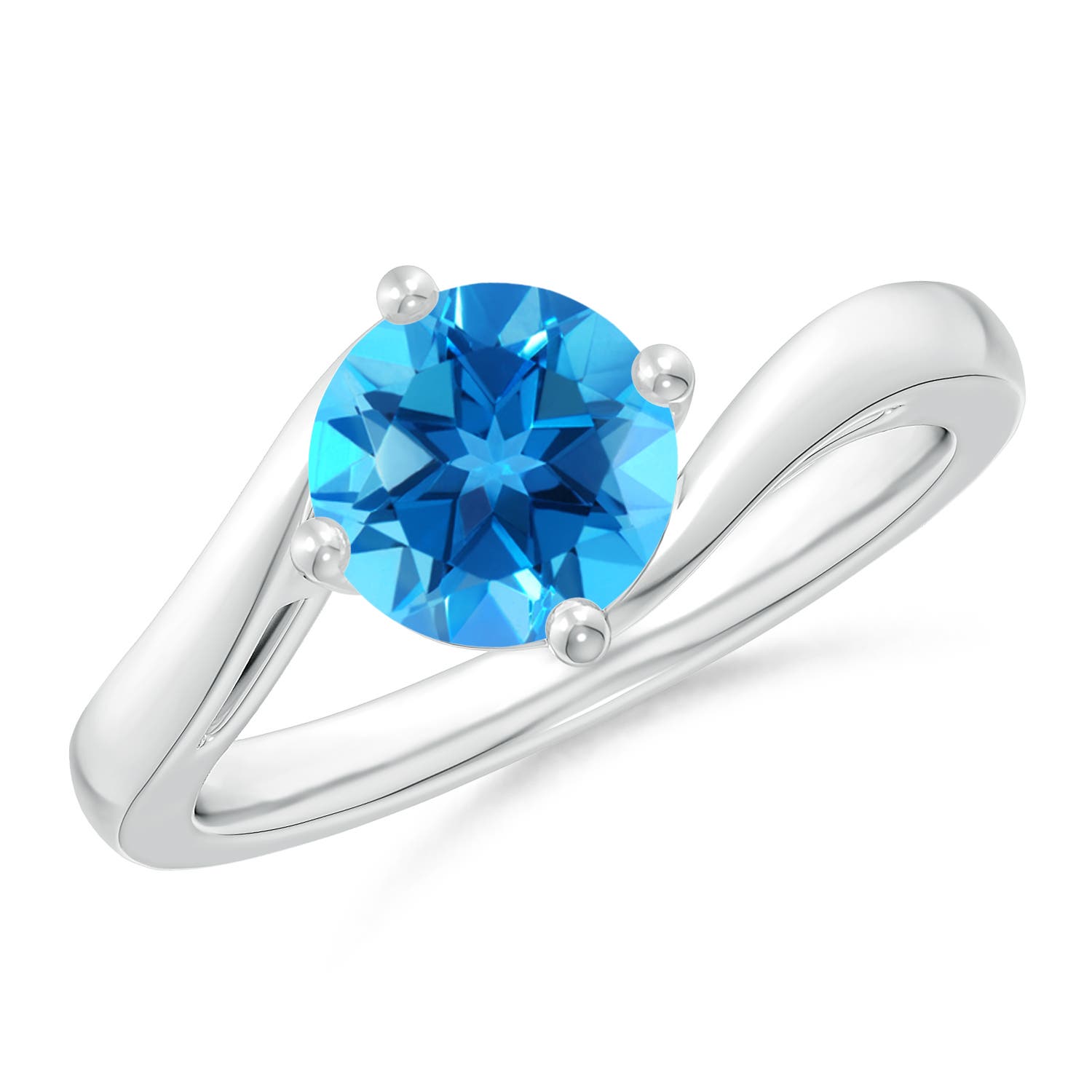 AAAA - Swiss Blue Topaz / 1.55 CT / 14 KT White Gold