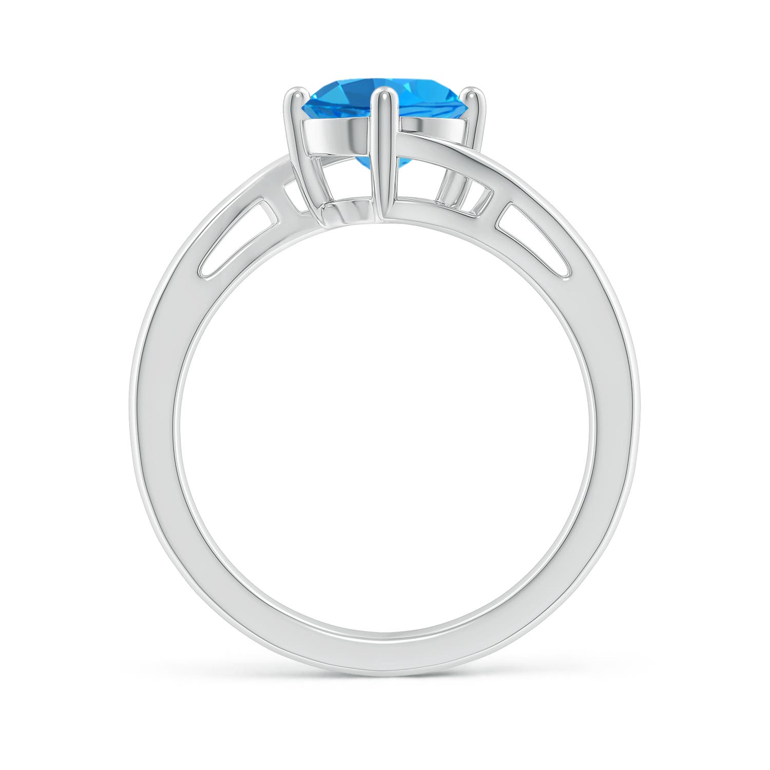 AAAA - Swiss Blue Topaz / 1.55 CT / 14 KT White Gold