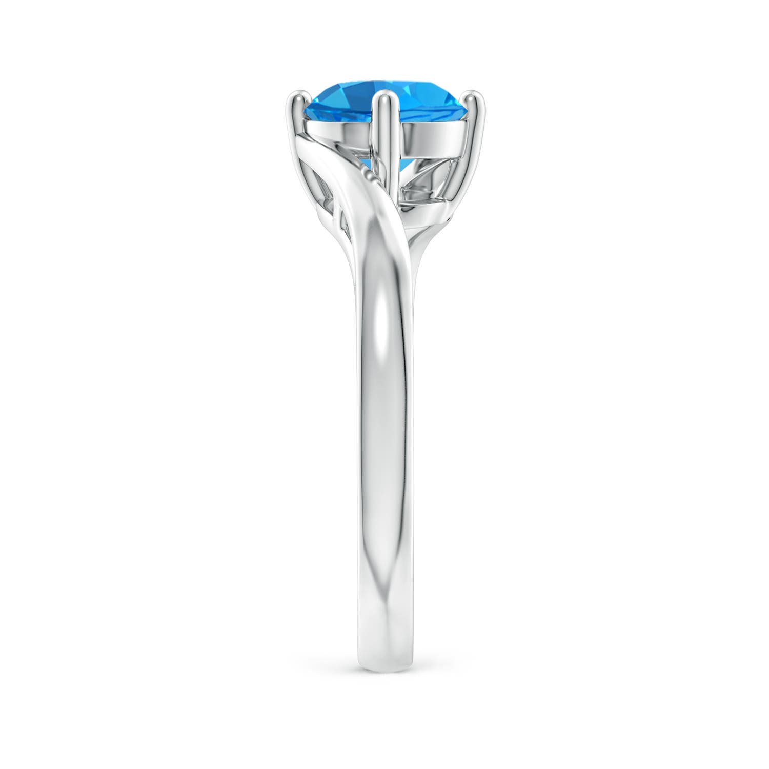 AAAA - Swiss Blue Topaz / 1.55 CT / 14 KT White Gold