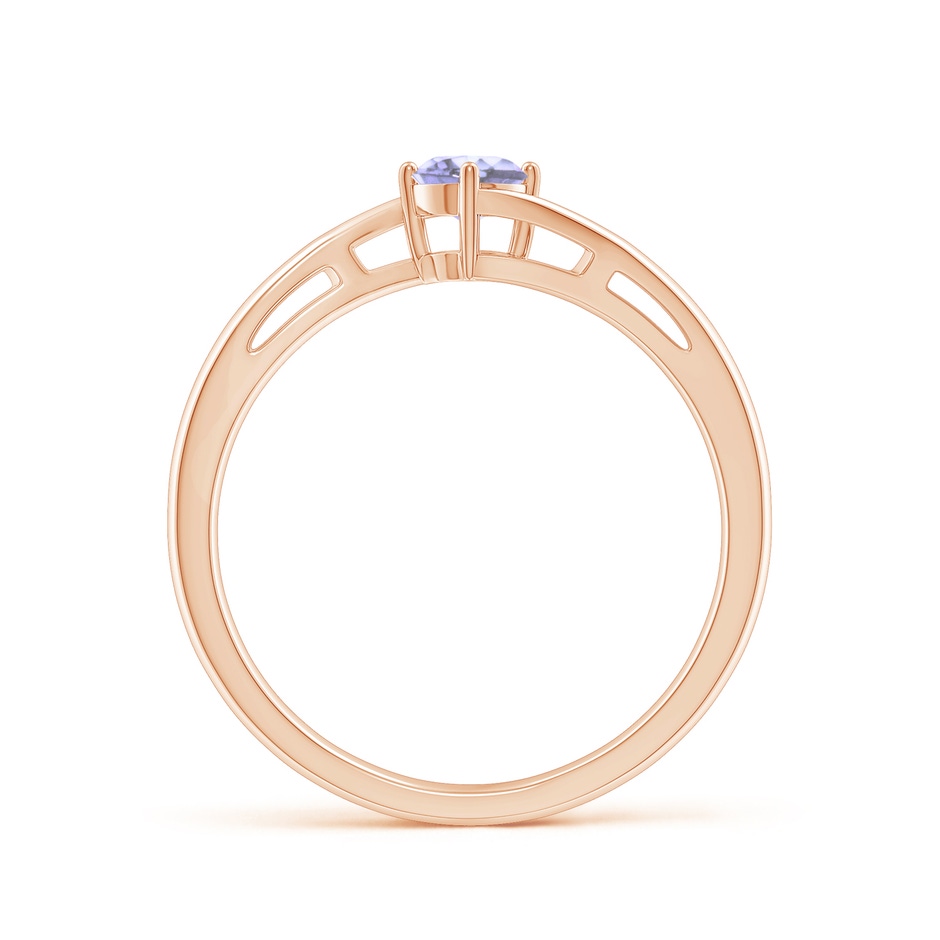 4mm A Classic Round Tanzanite Solitaire Bypass Ring in Rose Gold side 199
