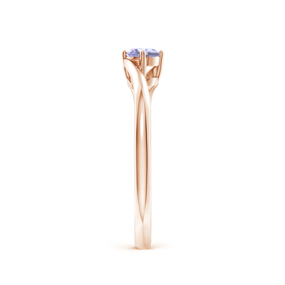 4mm A Classic Round Tanzanite Solitaire Bypass Ring in Rose Gold side 299