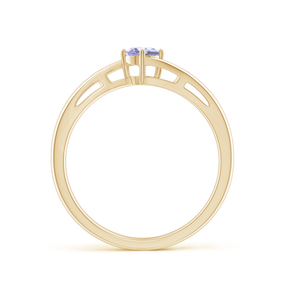 4mm A Classic Round Tanzanite Solitaire Bypass Ring in Yellow Gold side 199