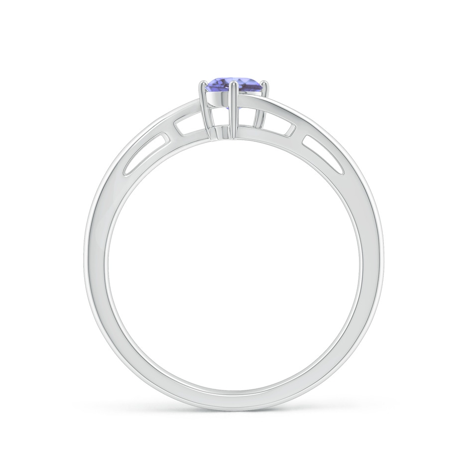 4mm AA Classic Round Tanzanite Solitaire Bypass Ring in White Gold side 199