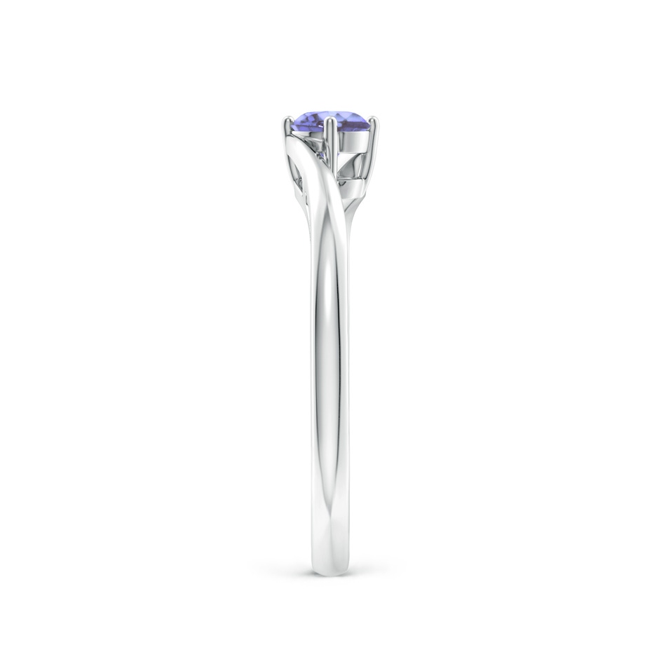 4mm AA Classic Round Tanzanite Solitaire Bypass Ring in White Gold side 299