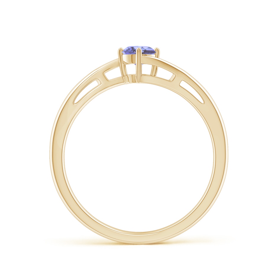 4mm AA Classic Round Tanzanite Solitaire Bypass Ring in Yellow Gold side 199