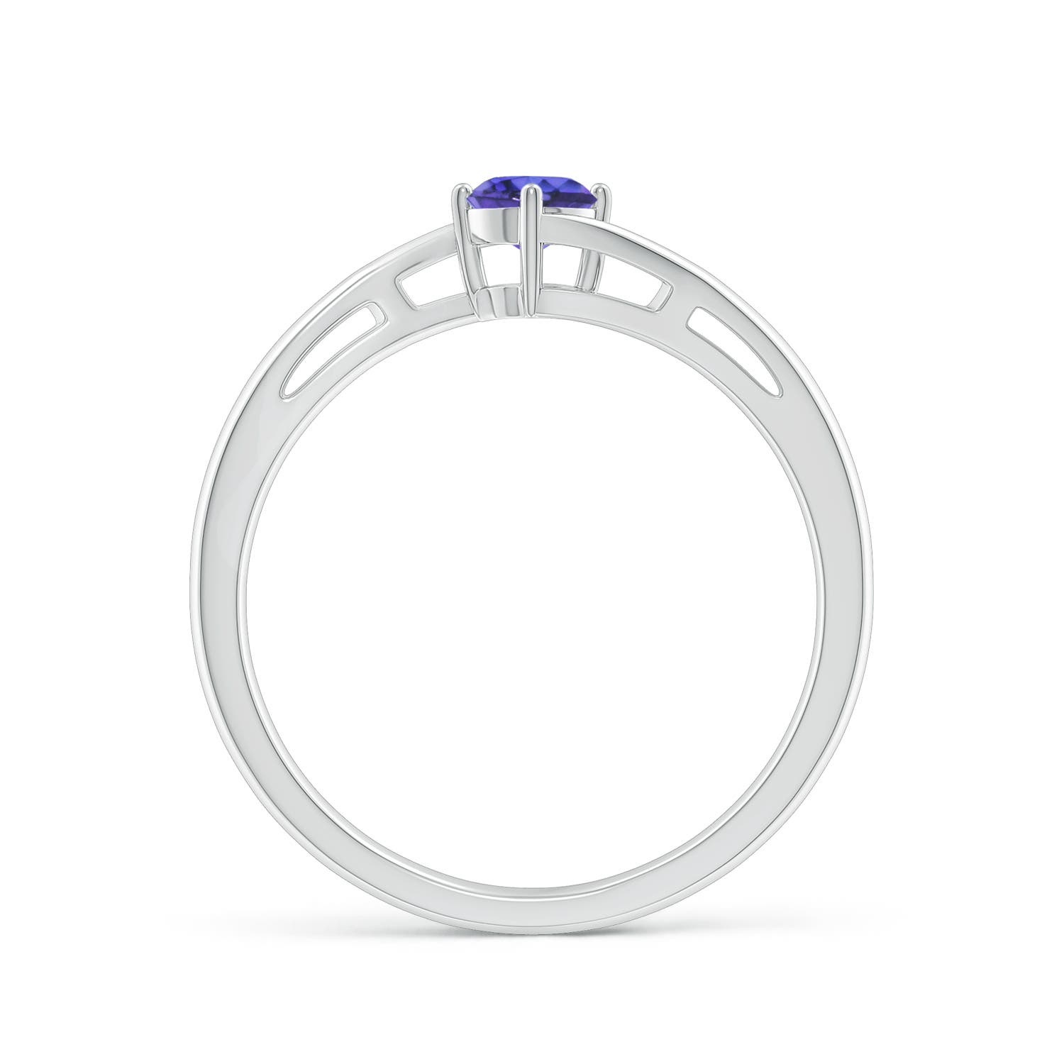 AAA - Tanzanite / 0.25 CT / 14 KT White Gold