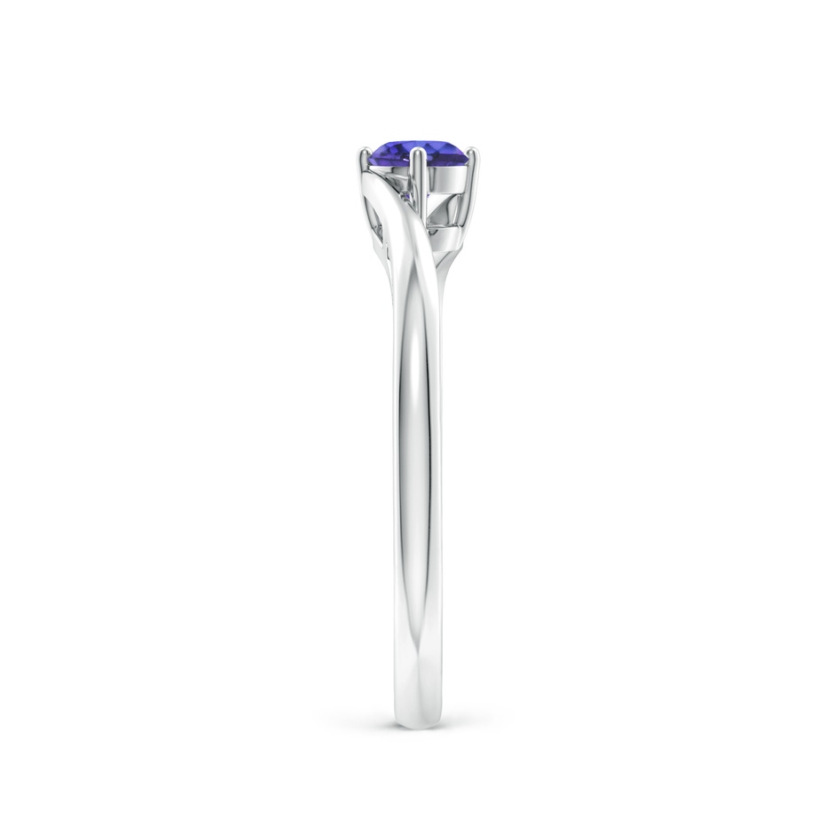 4mm AAA Classic Round Tanzanite Solitaire Bypass Ring in White Gold side 299