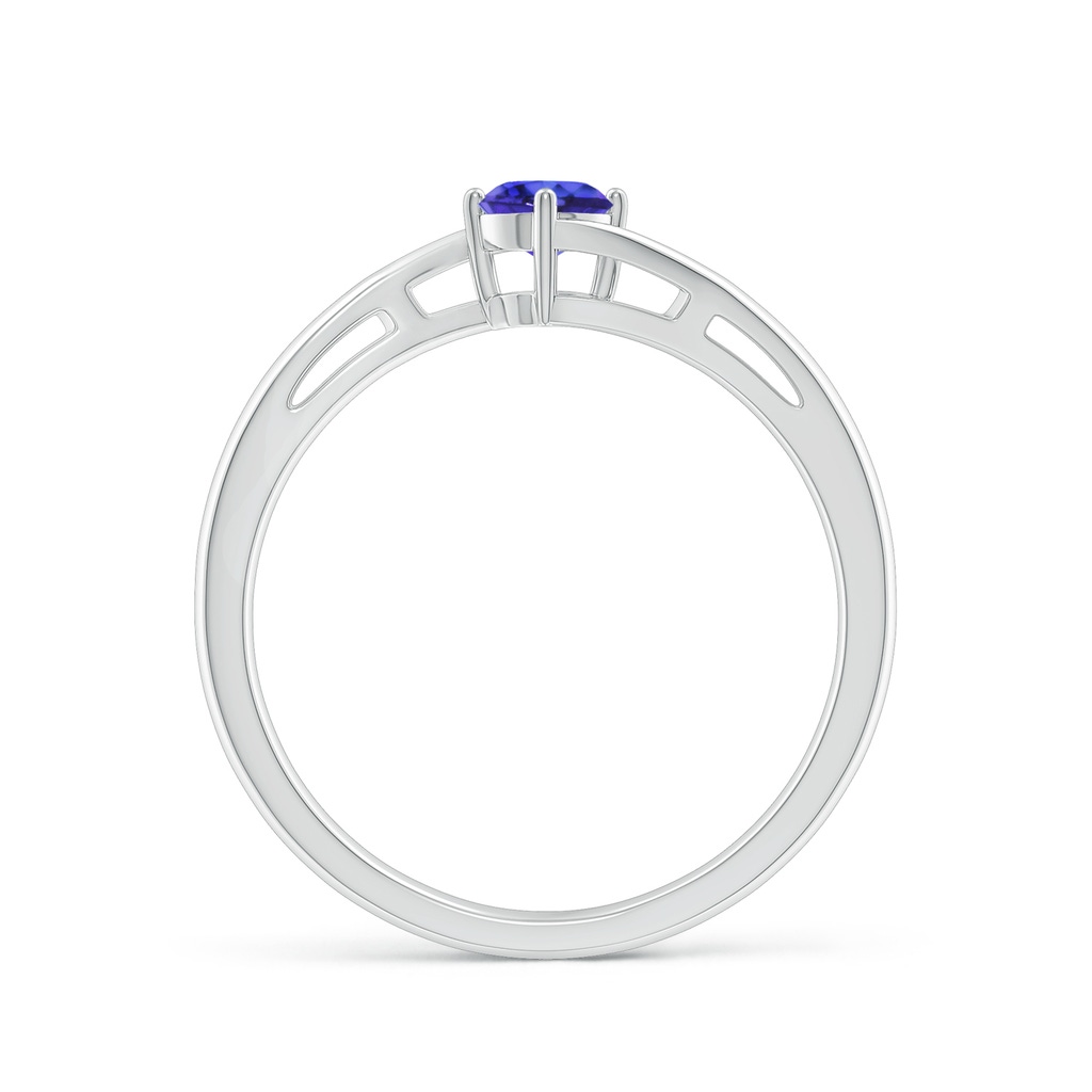 4mm AAAA Classic Round Tanzanite Solitaire Bypass Ring in P950 Platinum Side-1