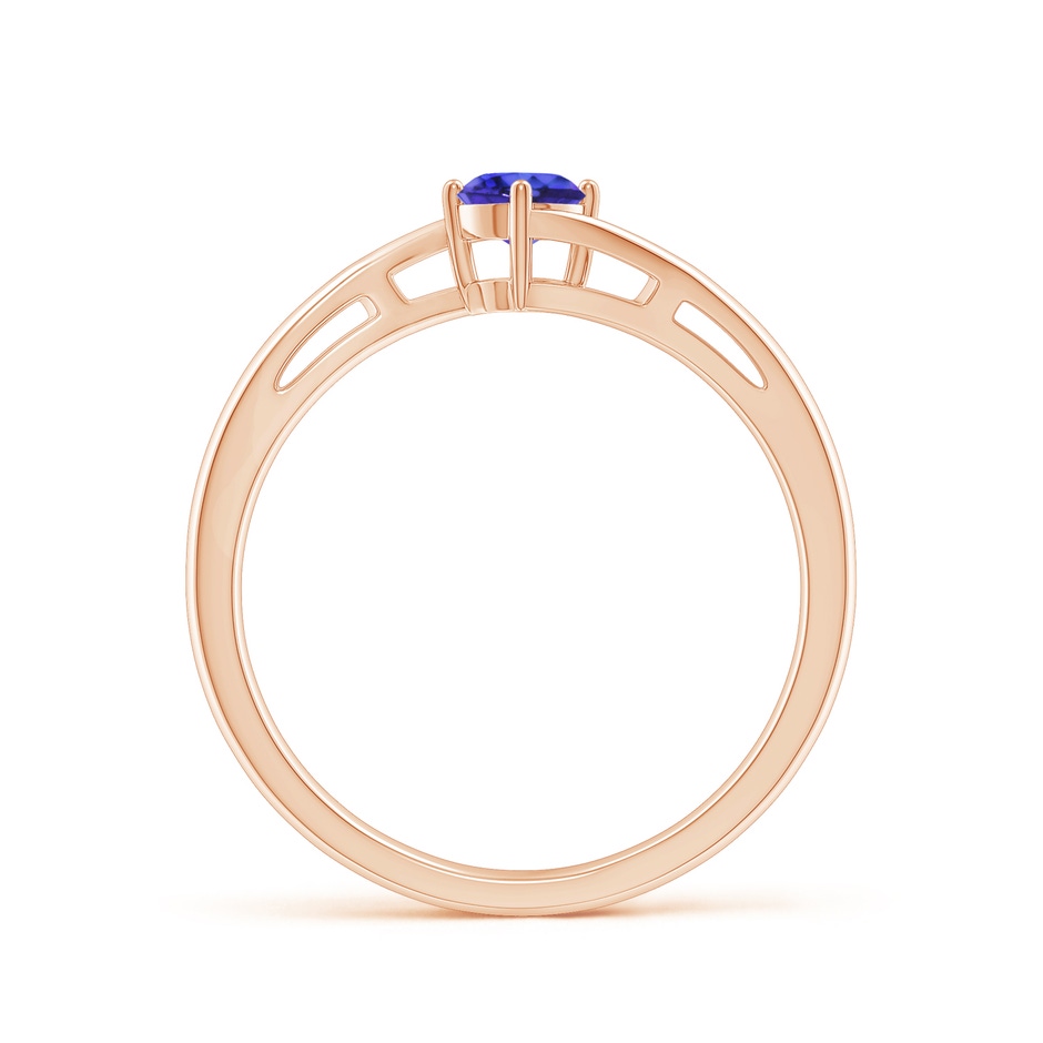 4mm AAAA Classic Round Tanzanite Solitaire Bypass Ring in Rose Gold side 199