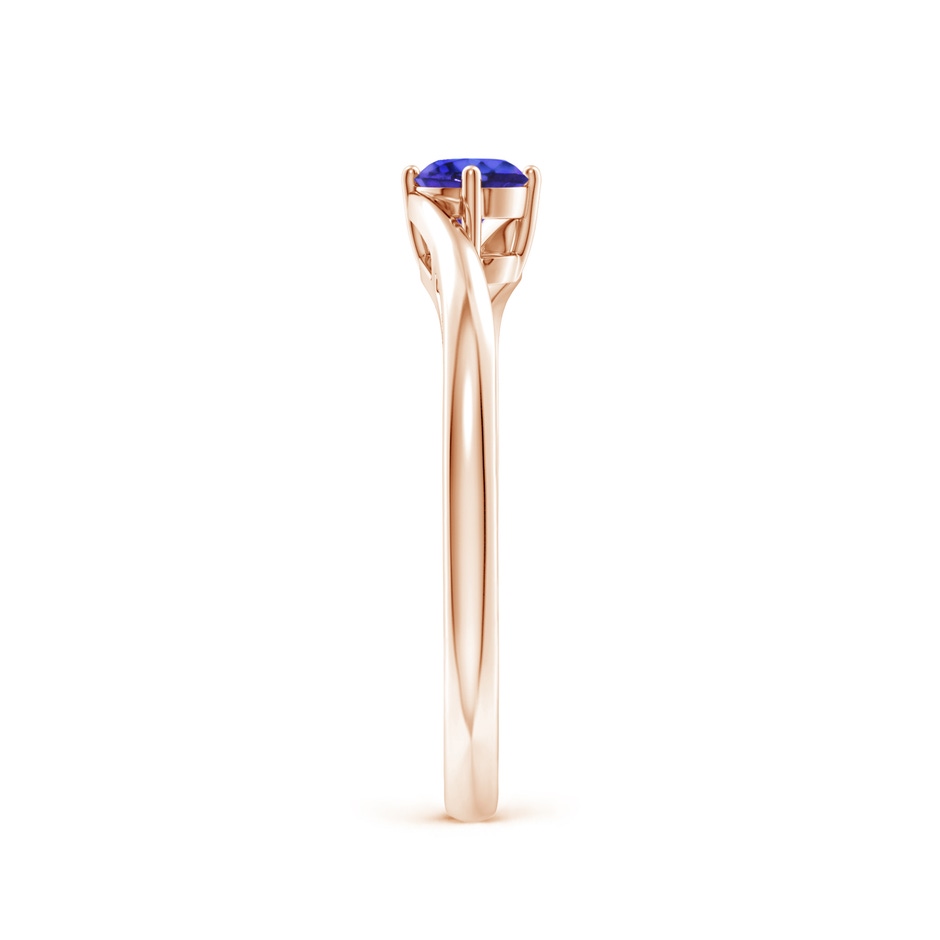 4mm AAAA Classic Round Tanzanite Solitaire Bypass Ring in Rose Gold side 299