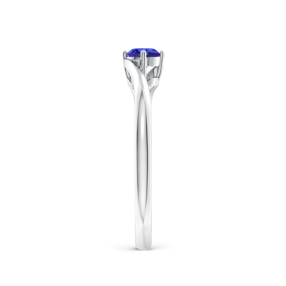 4mm AAAA Classic Round Tanzanite Solitaire Bypass Ring in White Gold side 299