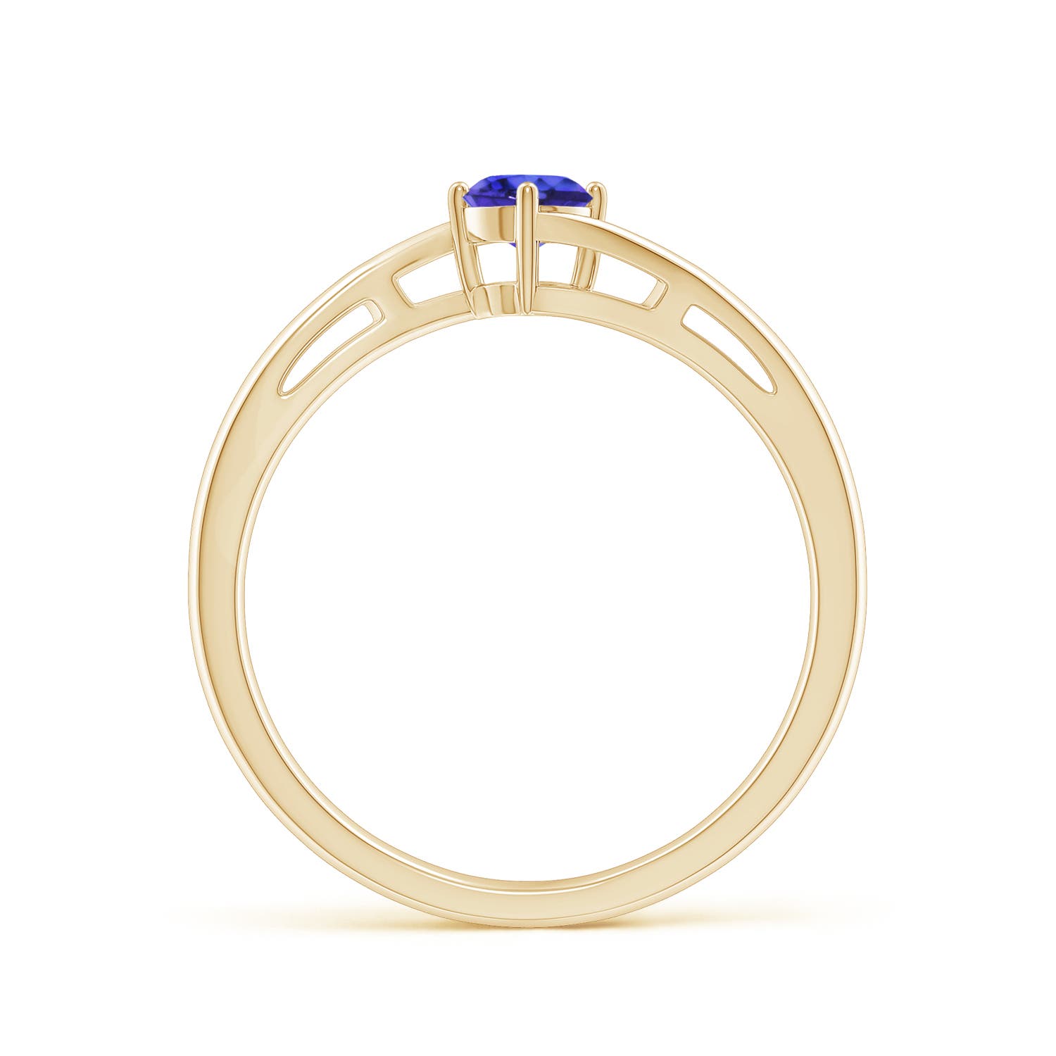 AAAA - Tanzanite / 0.25 CT / 14 KT Yellow Gold