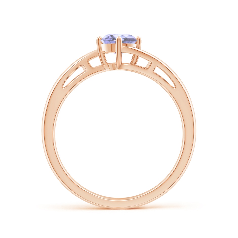 5mm A Classic Round Tanzanite Solitaire Bypass Ring in Rose Gold side 199