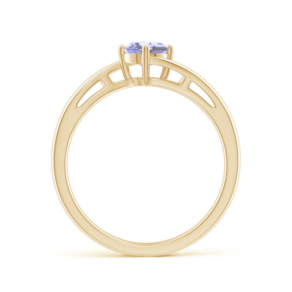 5mm A Classic Round Tanzanite Solitaire Bypass Ring in Yellow Gold side 199