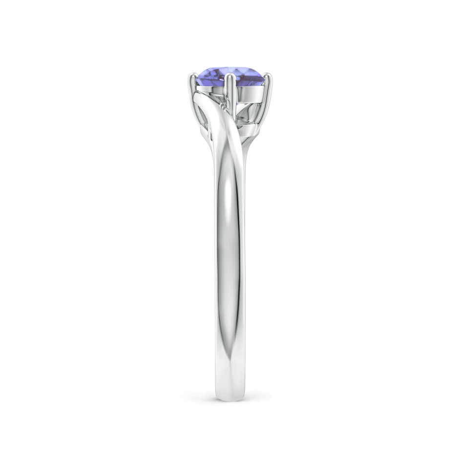 5mm AA Classic Round Tanzanite Solitaire Bypass Ring in White Gold side 299