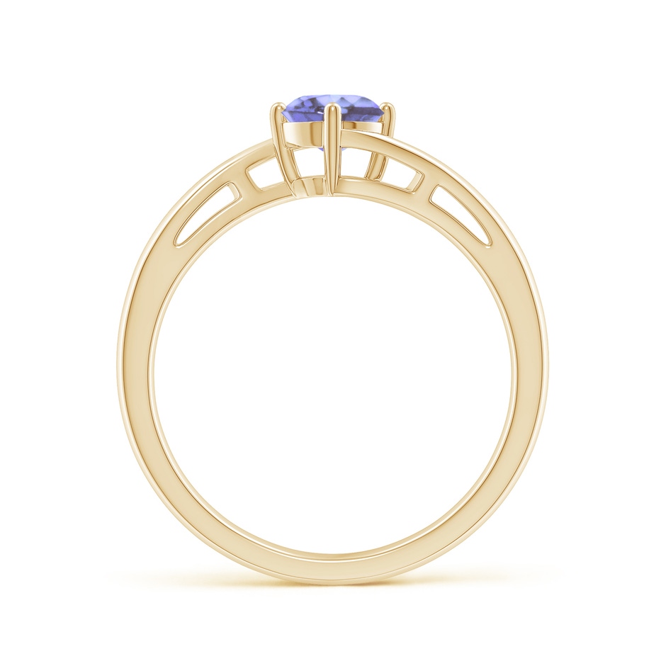 5mm AA Classic Round Tanzanite Solitaire Bypass Ring in Yellow Gold side 199