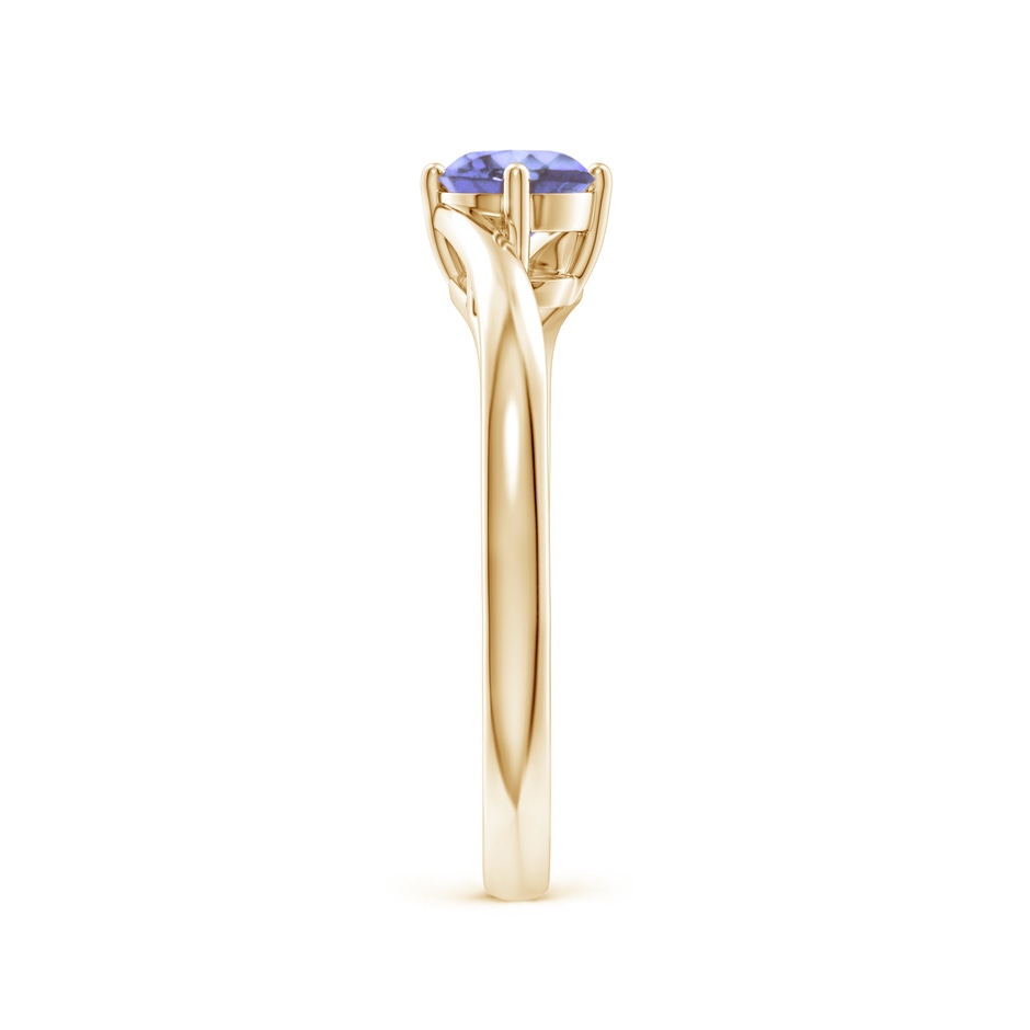 5mm AA Classic Round Tanzanite Solitaire Bypass Ring in Yellow Gold side 299