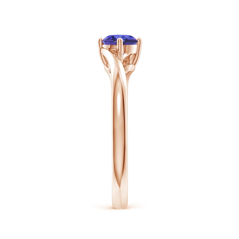5mm AAA Classic Round Tanzanite Solitaire Bypass Ring in Rose Gold side 299