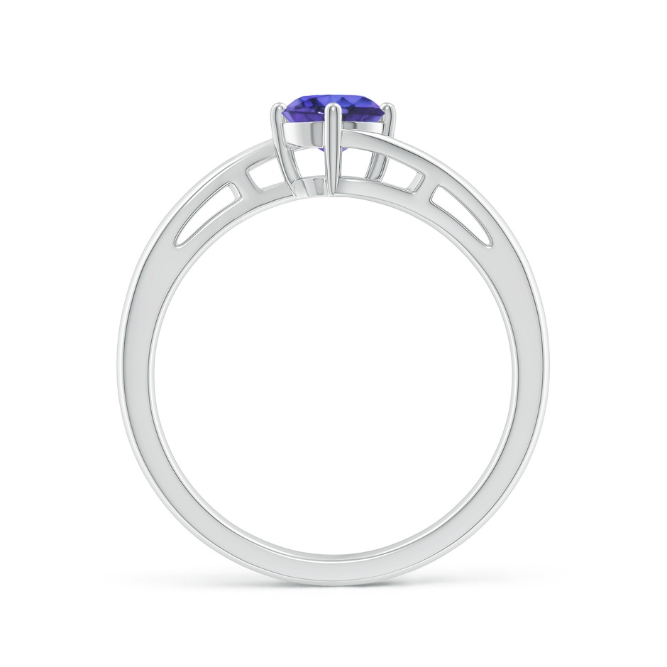5mm AAA Classic Round Tanzanite Solitaire Bypass Ring in White Gold side 199