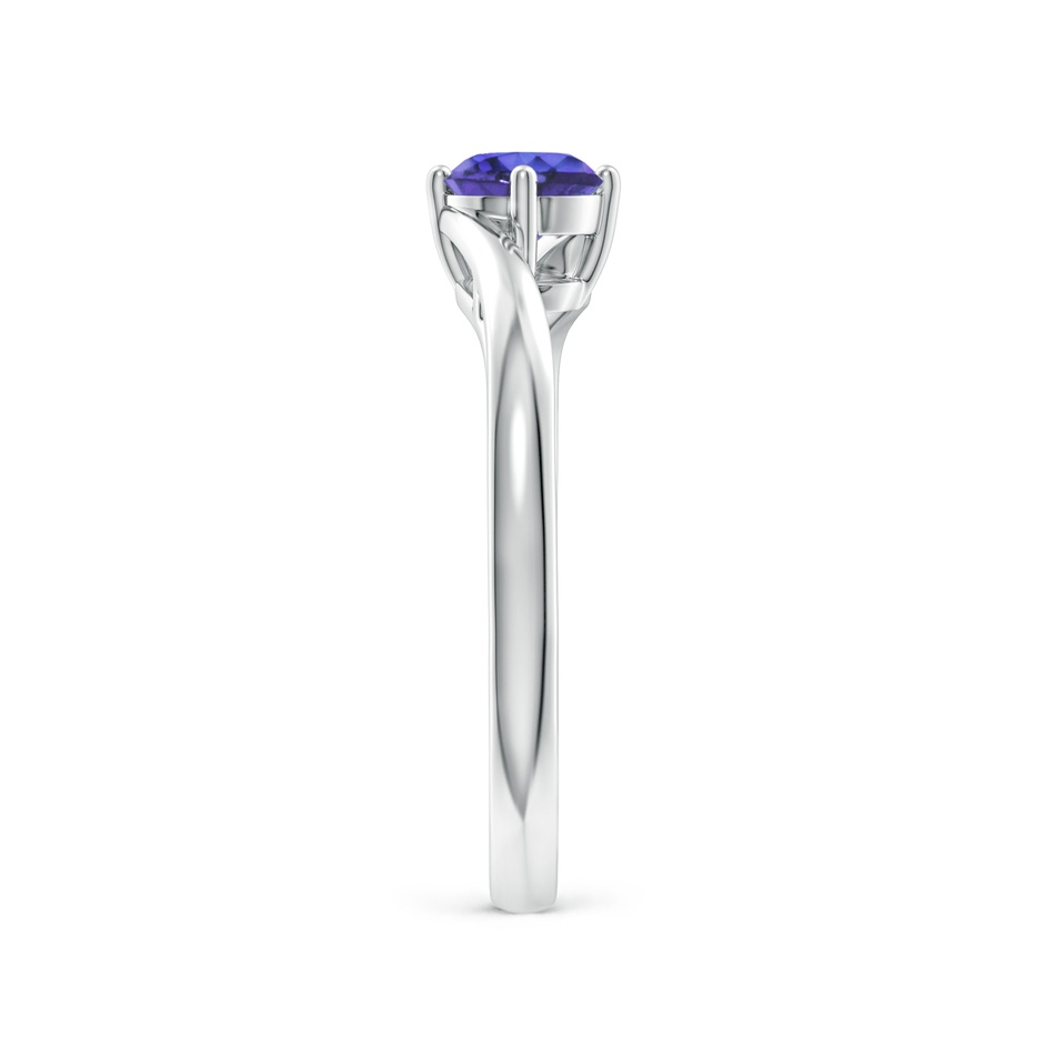 5mm AAA Classic Round Tanzanite Solitaire Bypass Ring in White Gold side 299