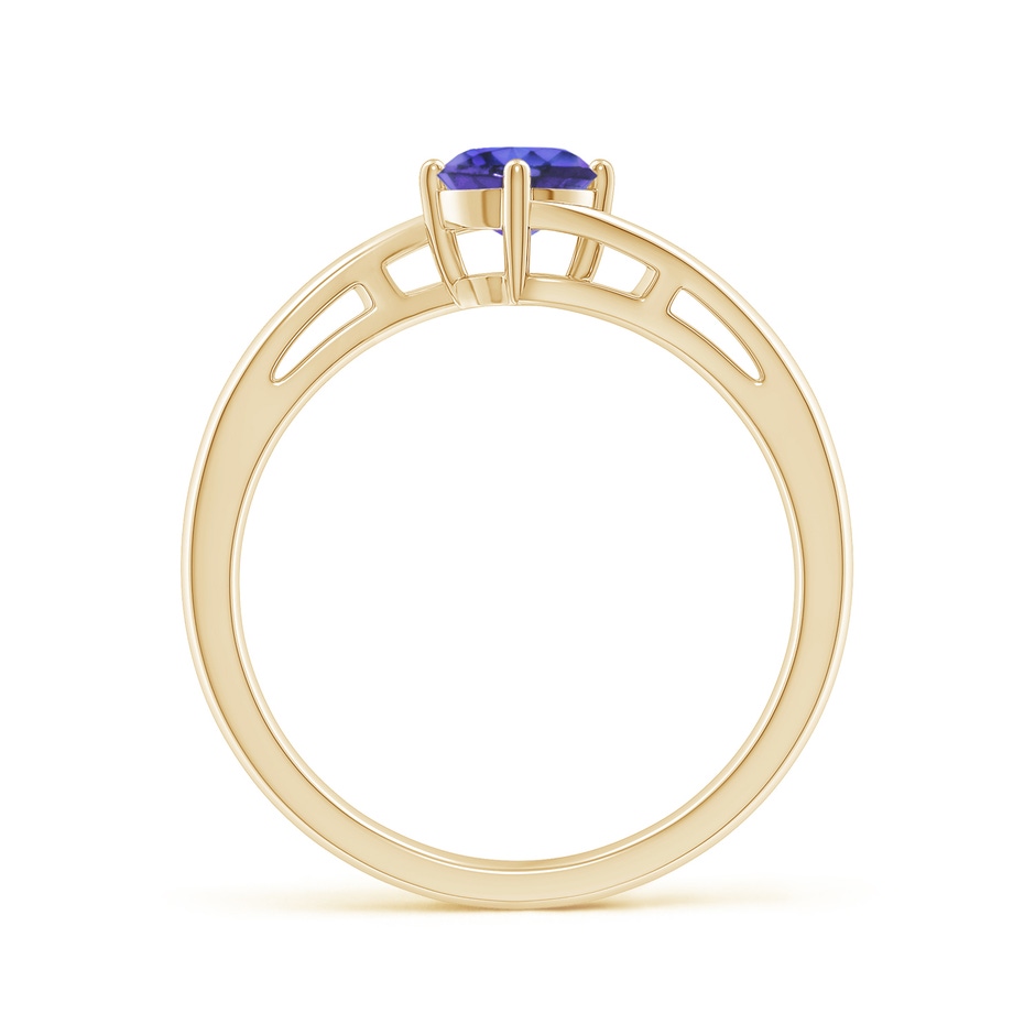 5mm AAA Classic Round Tanzanite Solitaire Bypass Ring in Yellow Gold side 199