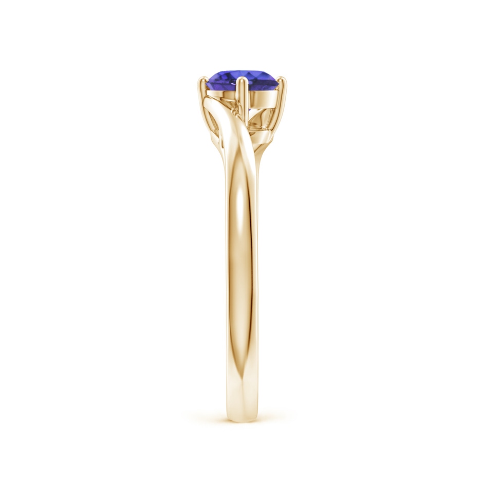 5mm AAA Classic Round Tanzanite Solitaire Bypass Ring in Yellow Gold side 299