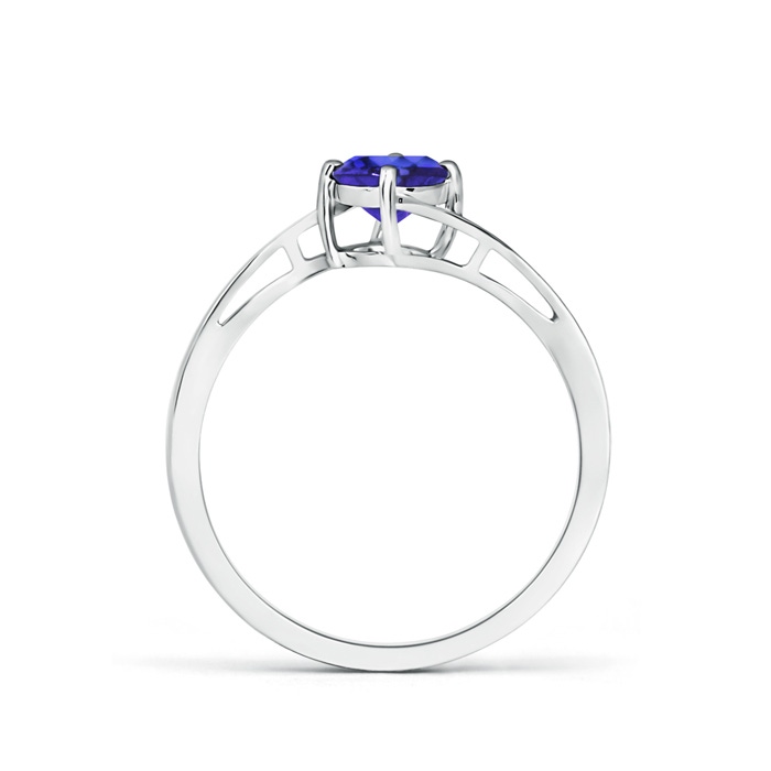 5mm AAAA Classic Round Tanzanite Solitaire Bypass Ring in 10K White Gold Product Image