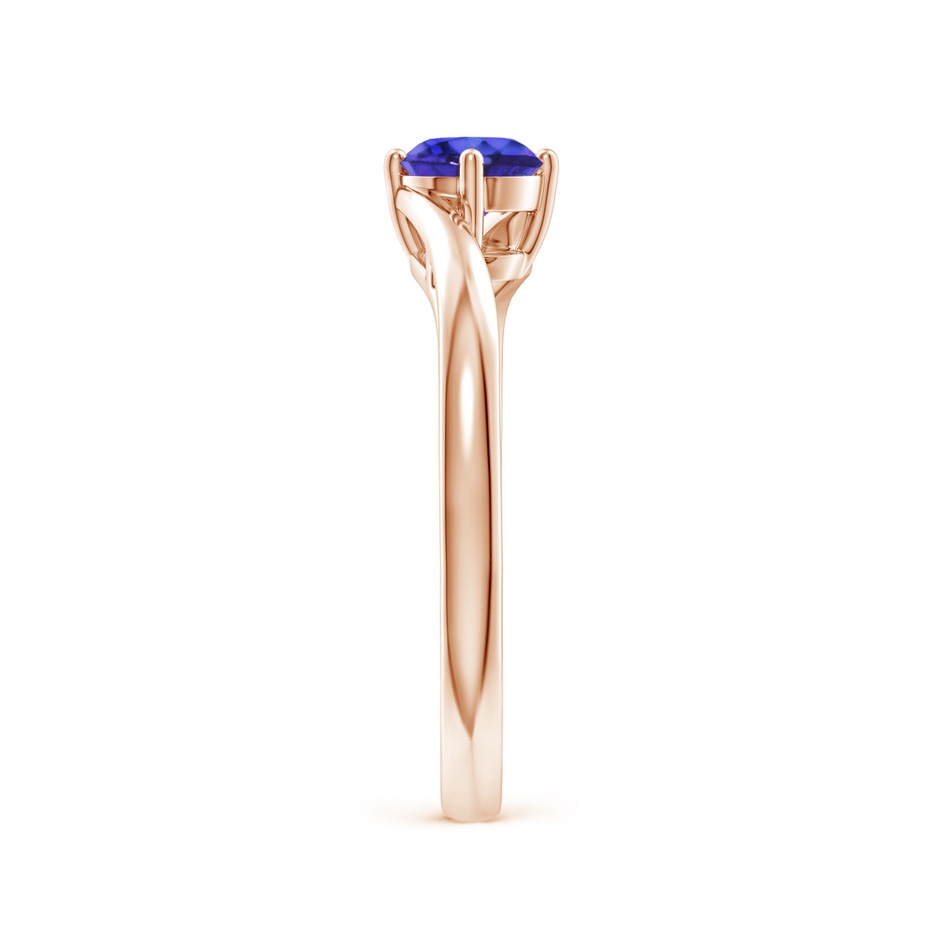 5mm AAAA Classic Round Tanzanite Solitaire Bypass Ring in Rose Gold side 299