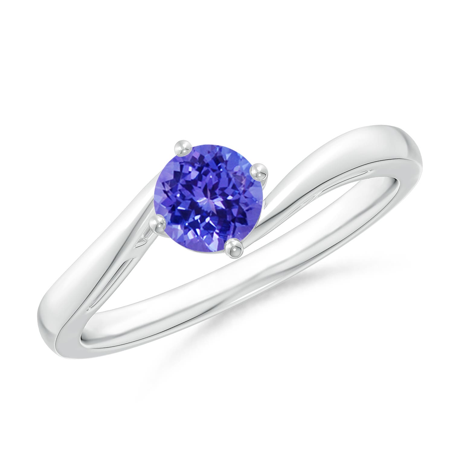 AAAA - Tanzanite / 0.5 CT / 14 KT White Gold