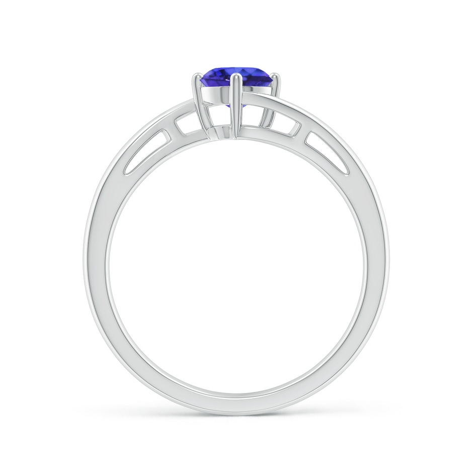 5mm AAAA Classic Round Tanzanite Solitaire Bypass Ring in White Gold side 199