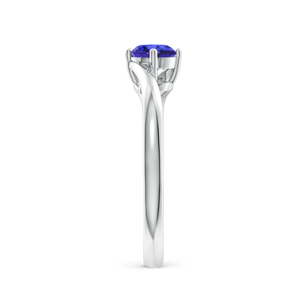 5mm AAAA Classic Round Tanzanite Solitaire Bypass Ring in White Gold Side-2